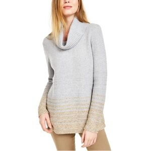 CALVIN KLEIN Cowl Neck Sweater Top with Lurex Design Size XS NWT